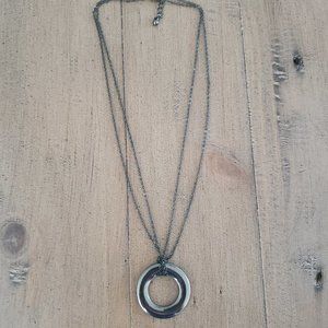Express Double Strand Gunmetal Necklace